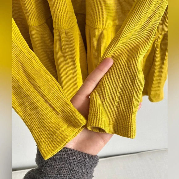 Maeve Anthropologie Waffle Knit Longsleeve Scoop neck Top Size XS - Picture 5 of 9